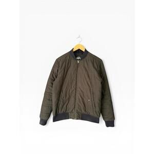Giordano Quilted Bomber Jacket Olive Green Full Zip M Men’s